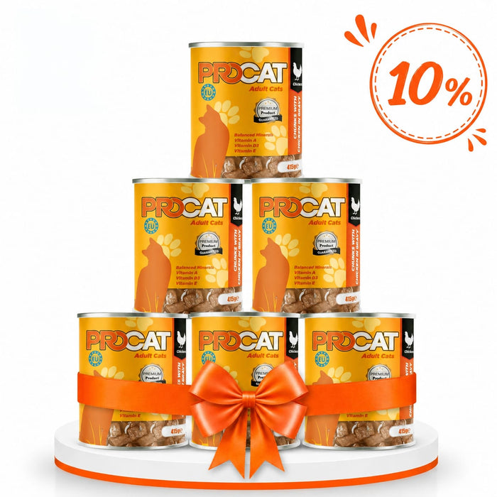 10% OFF | Pro Cat Wet Food For Adult in Chunks in Gravy 415G