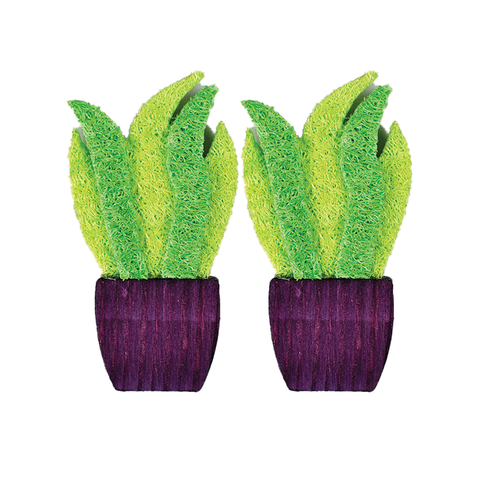A & E Cage Loofah Purple Potted Plant Small Animal Chew Toy