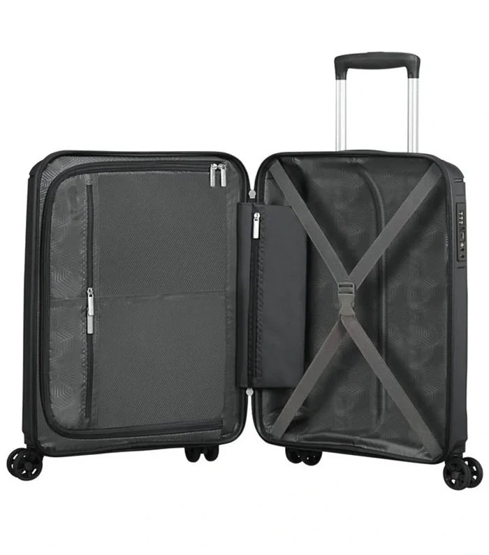 Compression straps and zippered divider pad