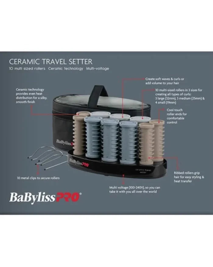 BaBylissPRO Travel Hot Roller Set 10piece Set