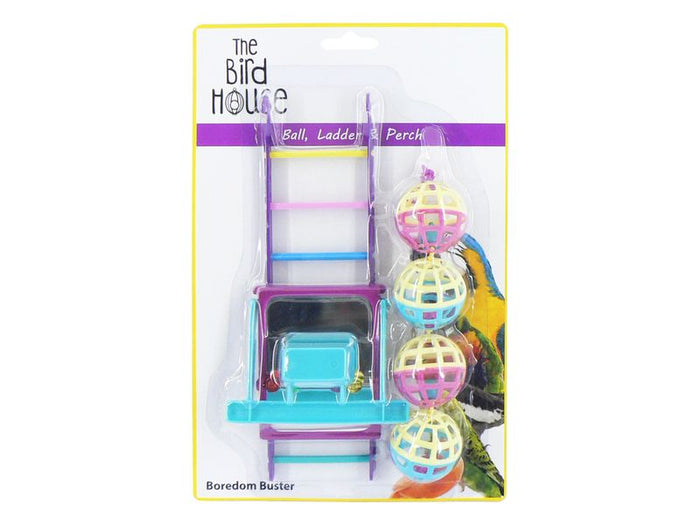BIRD TOY TRIPLE PK -  BALL+LADDER+PERCH
