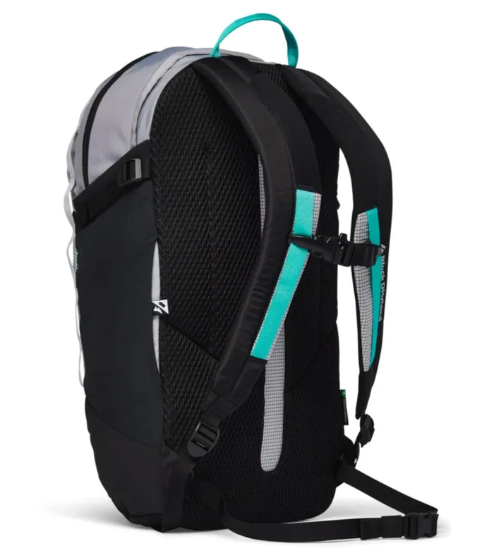 Padded back-panel with ventilated air channel combined with breathable air-mesh