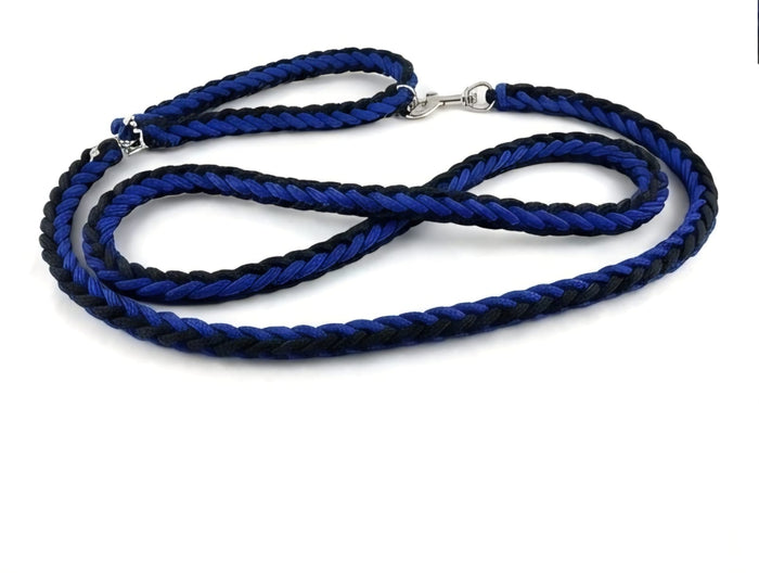 Braided Rope Dog Leash (Blue & Black)