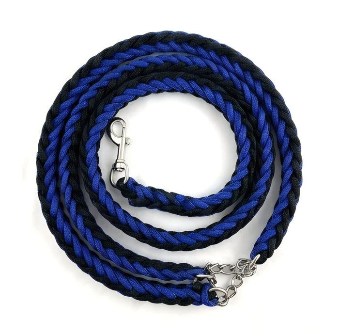 Braided Rope Dog Leash (Blue & Black)