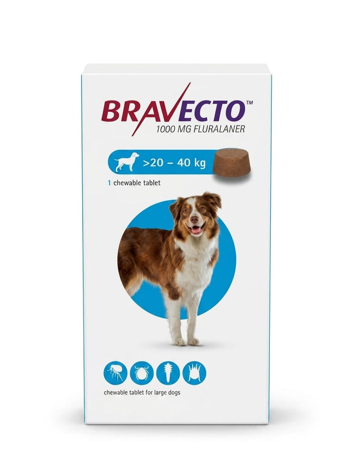 Bravecto 1000 MG Fluralaner for Large Dogs (>20 – 40 kg)