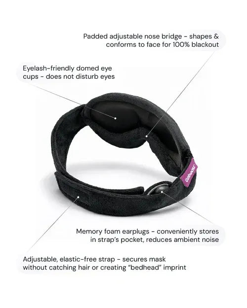 Features of the Cabeau Midnight Magic travel sleep mask