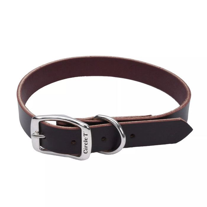 Coastal Pet Products Circle T Latigo Leather Town Dog Collar 3/4" x 18"