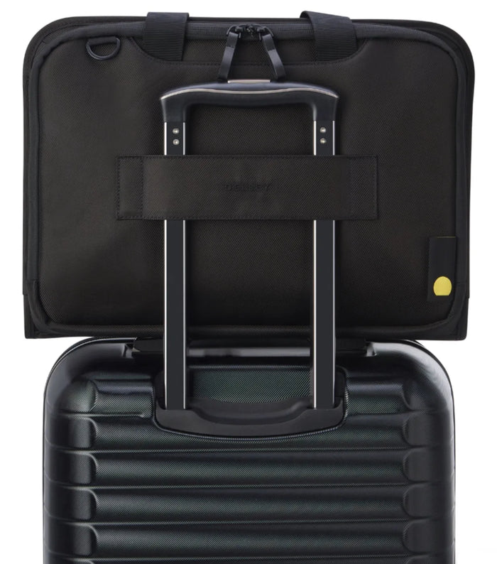 Luggage sleeve on the rear of the bag (luggage not included)