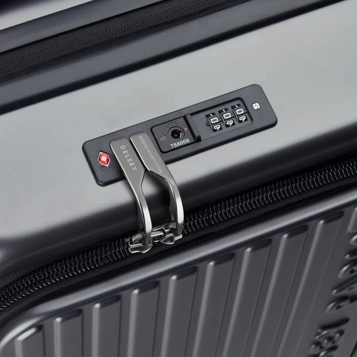 Delsey Securitime Zip 55 cm Top Opening 4-Wheel Expandable Cabin Suitcase - Anthracite