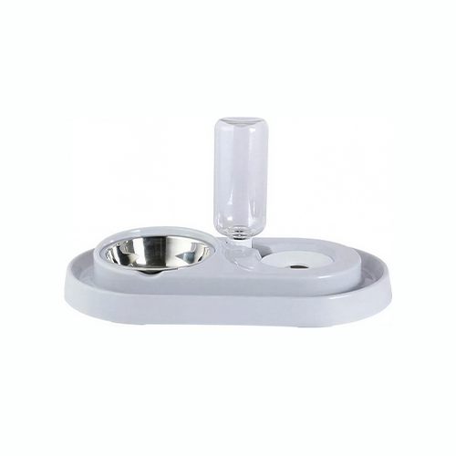 Double Pet Bowls with Automatic Water Dispenser
