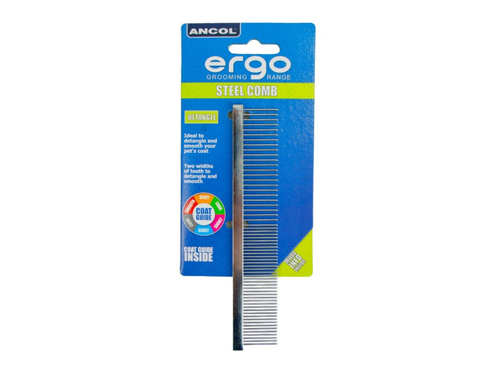 ERGO STRAIGHT METAL COMB 7"