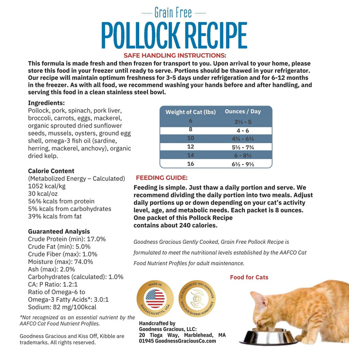 Goodness Gracious Gently Cooked Pollock Recipe for Cats