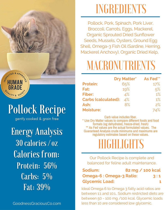 Goodness Gracious Gently Cooked Pollock Recipe for Cats