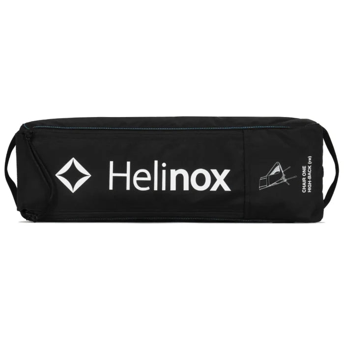 Helinox Chair One Highback (RE) Lightweight Camping Chair - Black with Cyan Blue Frame