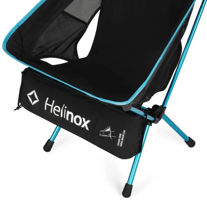 Helinox Chair One Highback (RE) Lightweight Camping Chair - Black with Cyan Blue Frame