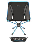 Helinox Swivel Chair - Lightweight Camping Chair - Black / Cyan