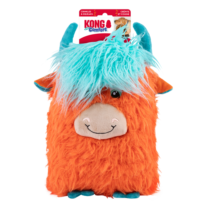 KONG Comfort Jumbo Highland Cow Assorted Dog Toy