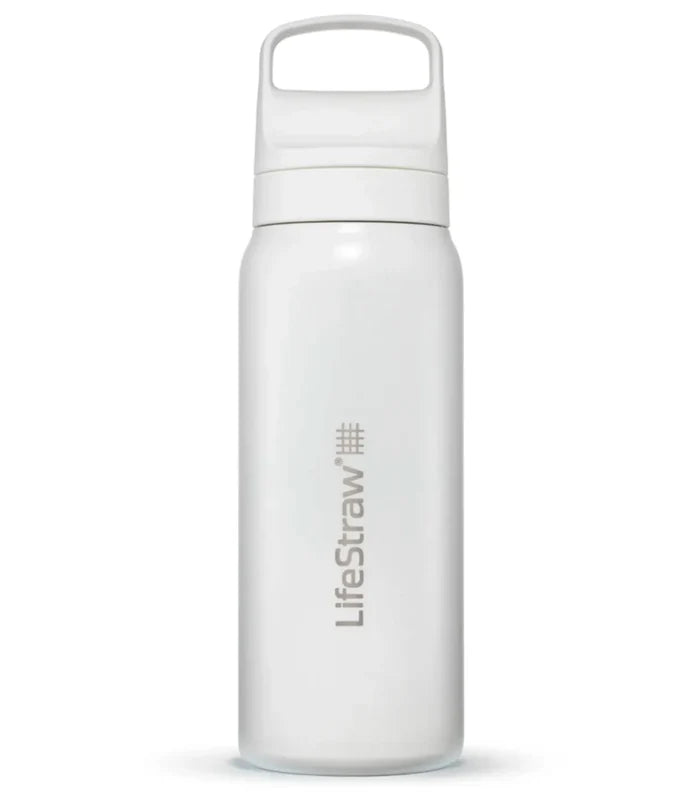 LifeStraw Go 2.0 - 700ml Stainless Steel Water Filter Bottle - White