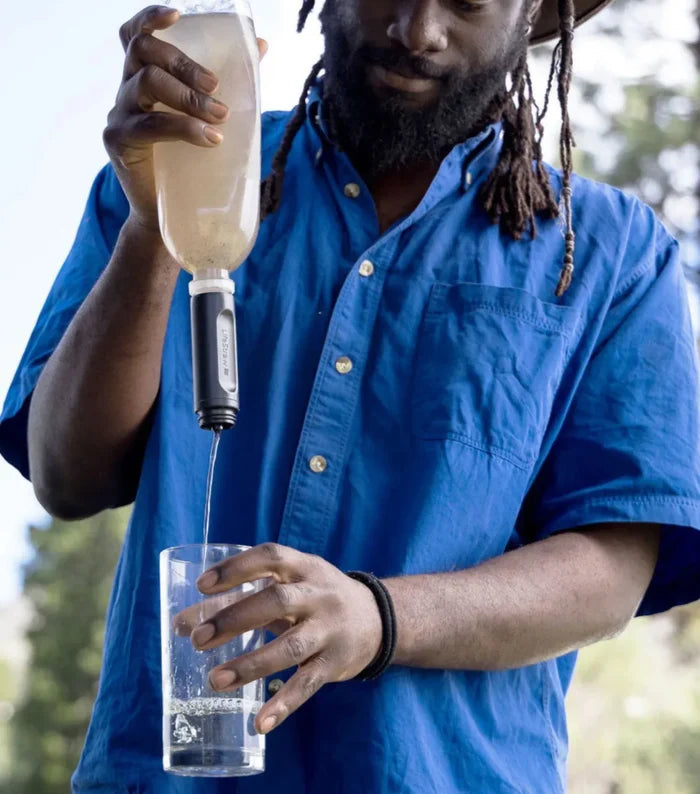 Membrane Microfilter: up to 2,000L - water will stop flowing through once the filter has reached the end of its lifetime