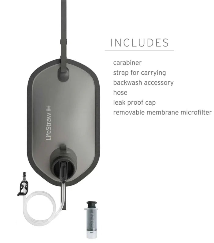 LifeStraw Peak 8L Large Capacity Gravity Water Filter System - Dark Grey