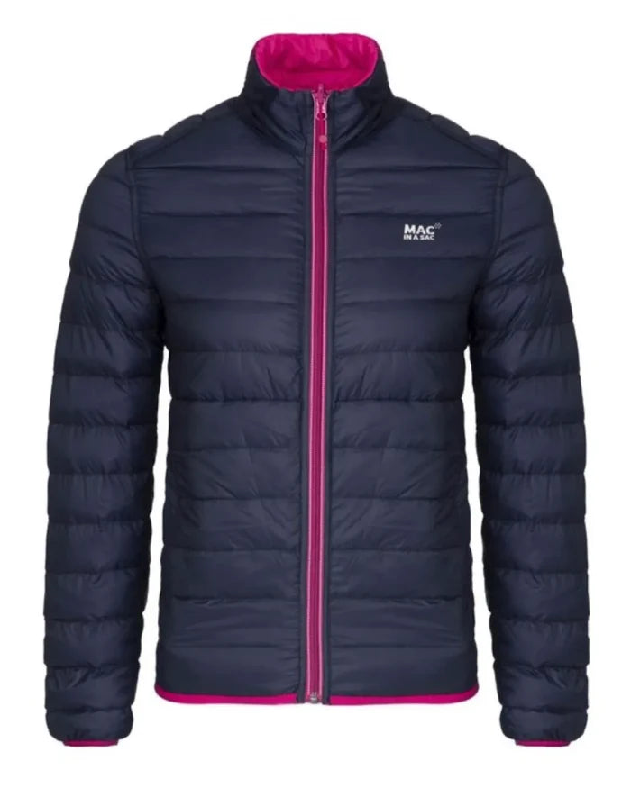 Mac in a Sac Polar Womens Reversible Down Jacket - Size 8 - Fuchsia / Navy
