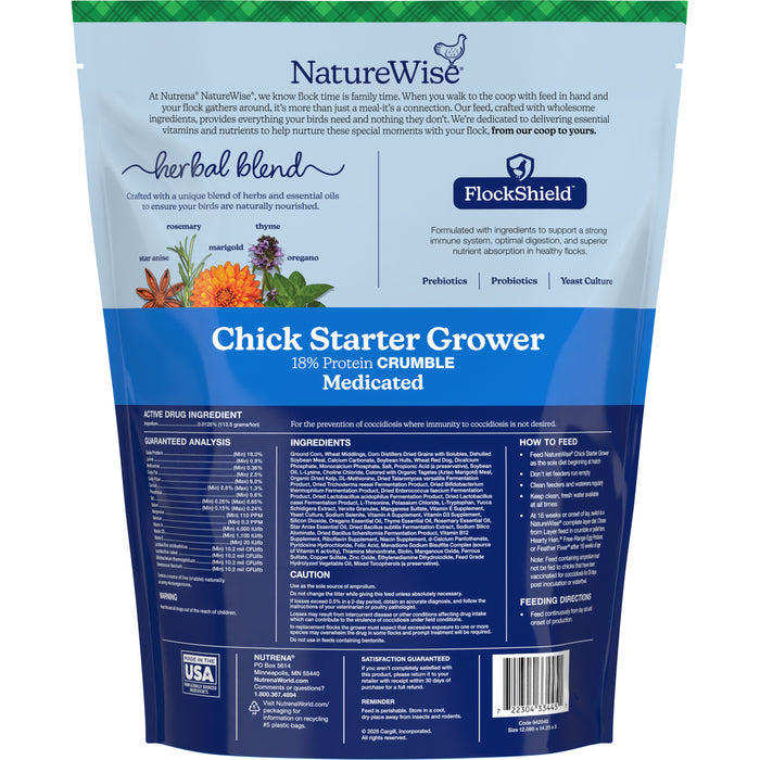 NatureWise® Chick Starter Grower 18% Protein Crumble Medicated