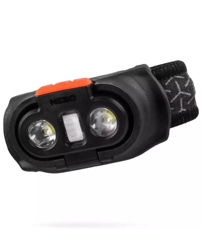 low-profile, compact 1,000 lumen headlamp with 5 light modes featuring flex power