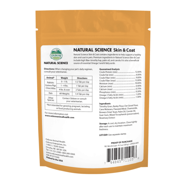 Oxbow Animal Health Natural Science Skin & Coat Support