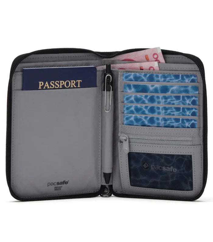 Pacsafe RFIDsafe Compact Travel Organiser - Jet Black