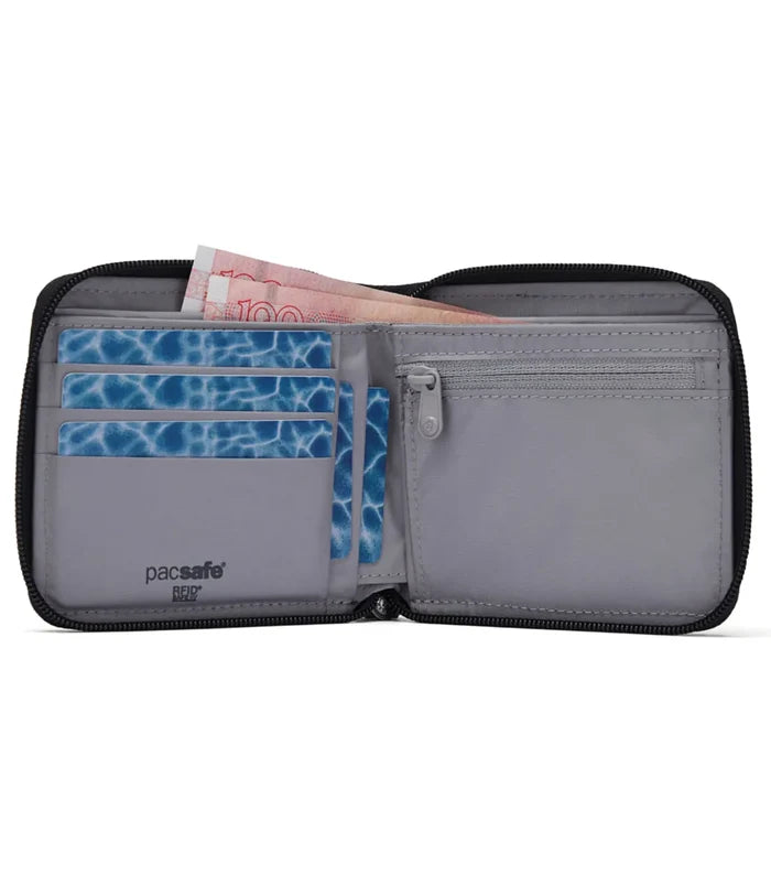 Pacsafe RFIDsafe Zip Around Wallet - Jet Black