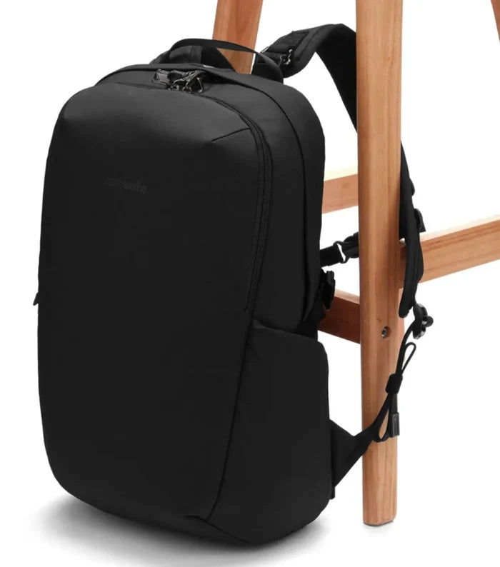 Cut-resistant anchor strap locks around a fixed object to protect your bag