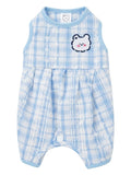 Pawsy Plaid Summer Romper ( blue )