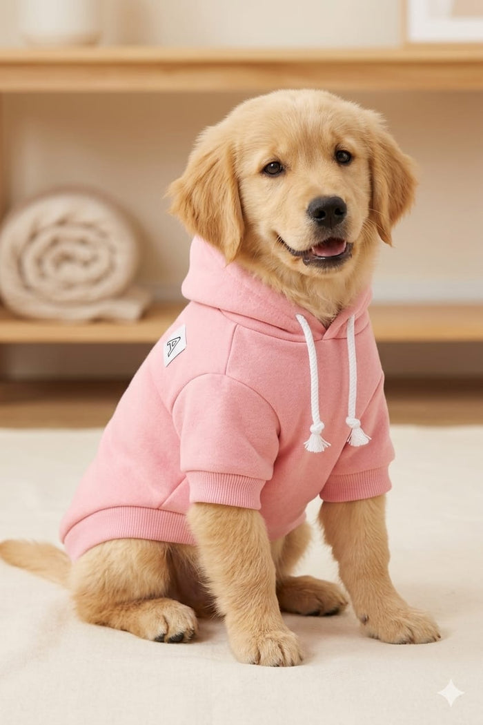 Premium Soft Cotton Pet Hoodie ( pink )