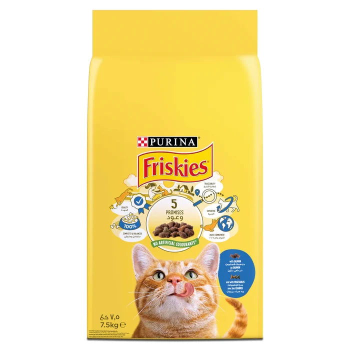 Purina friskies dry cat food 7.5 kg with Salmon and Vegetables
