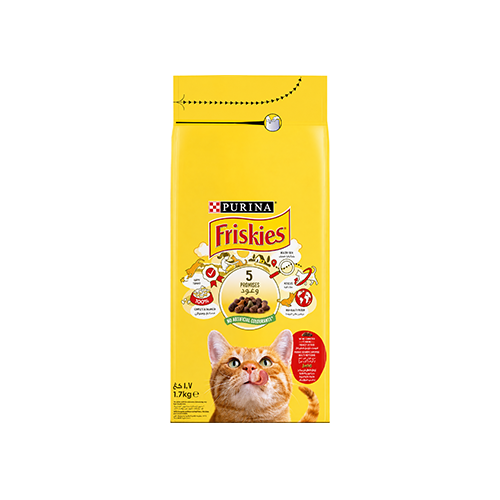 Purina Friskies with Meat, Chicken&Vegetables Dry Food 1.7kg