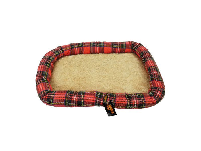 RED TARTAN & TEDDY SOFT CRATE MAT
