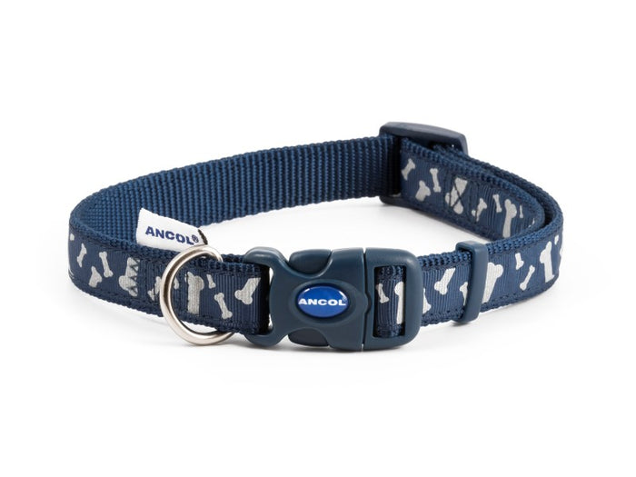 Reflective Blue Bone collar