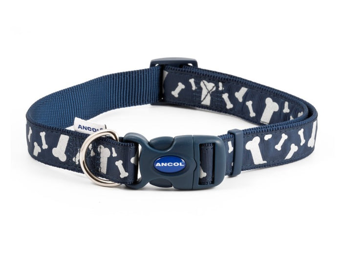 Reflective Blue Bone collar