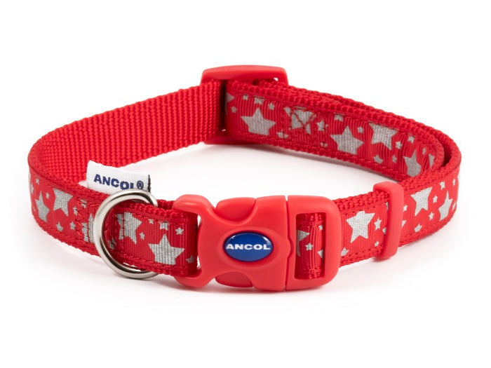 Reflective Red Stars Collar