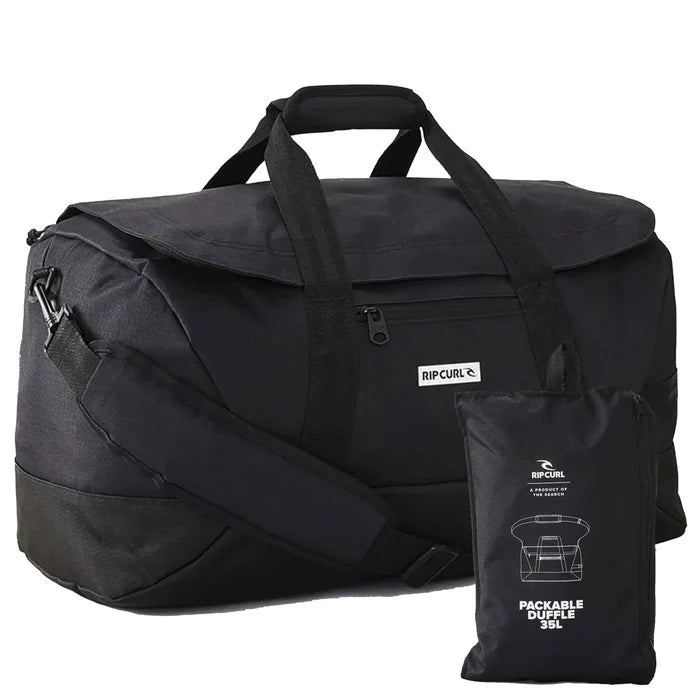 Rip Curl 35L Icons Packable Duffle Travel Bag - Midnight Black