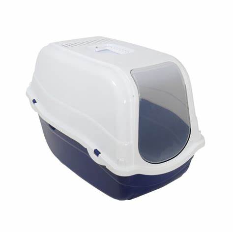 Rosewood Cat Litter Pan - Blue & White