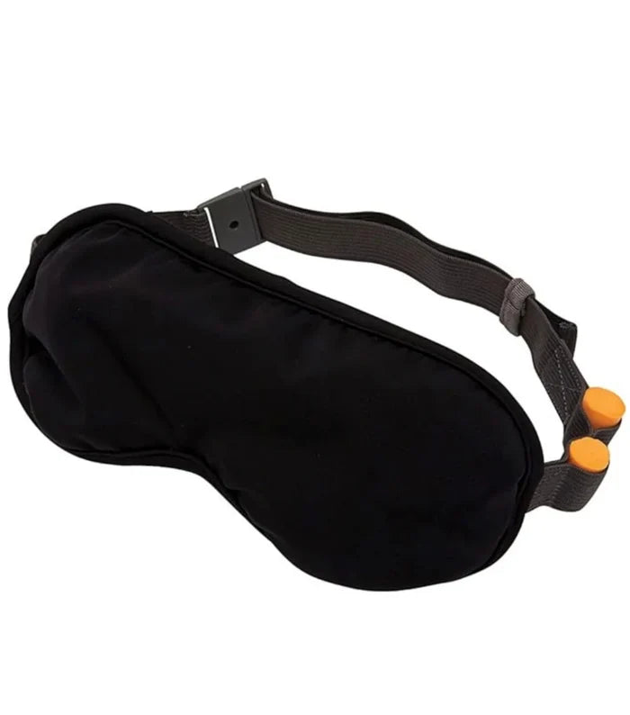 Custom fit elastic band with convenient side closure tab and built-in earplug holders
