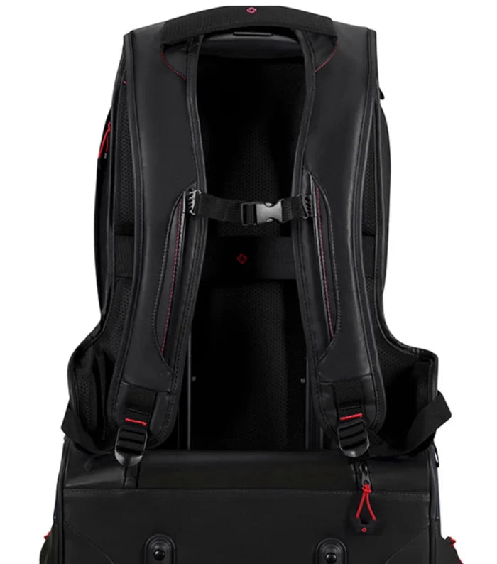 Smart sleeve on rear slips over luggage trolley handles