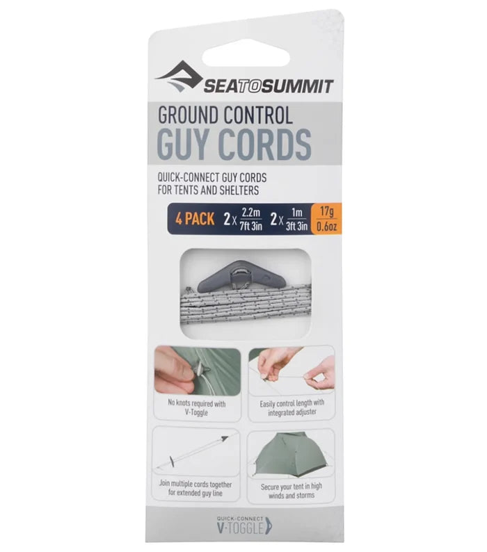 Sea To Summit Ground Control Guy Cords (4 Pack) - Grey