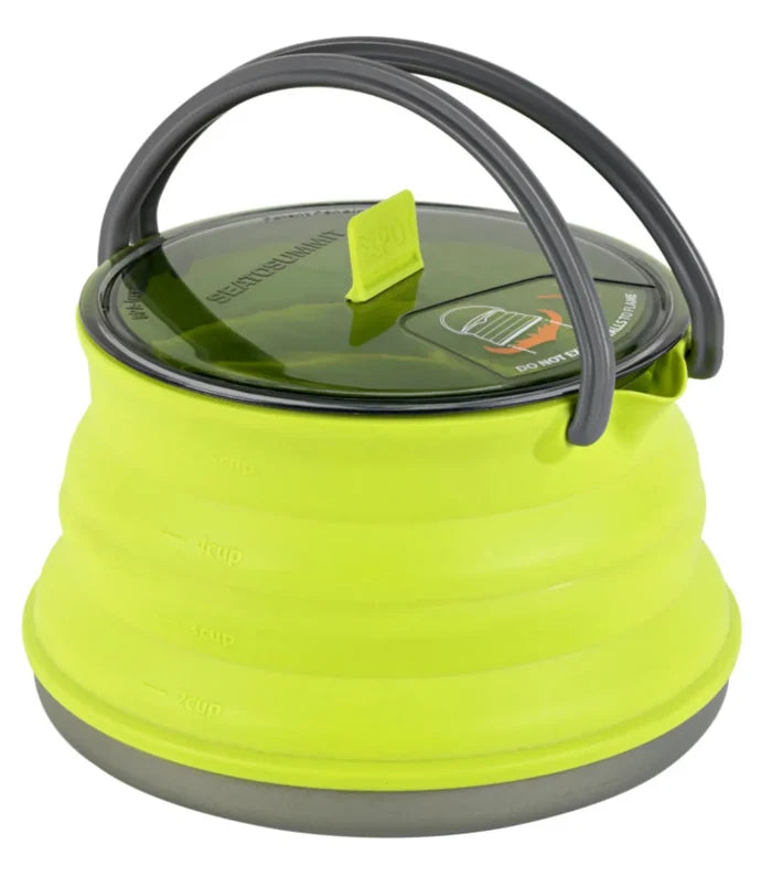 Sea to Summit X-Set 11 - 1.3L X-Pot Collapsible Kettle 2 X-Mugs - Lime - Storage Sack Included