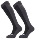 Sealskinz Waterproof Cold Weather Knee Length Socks - Black / Grey - Small