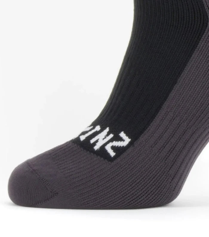 Sealskinz Waterproof Cold Weather Knee Length Socks - Black / Grey - Small