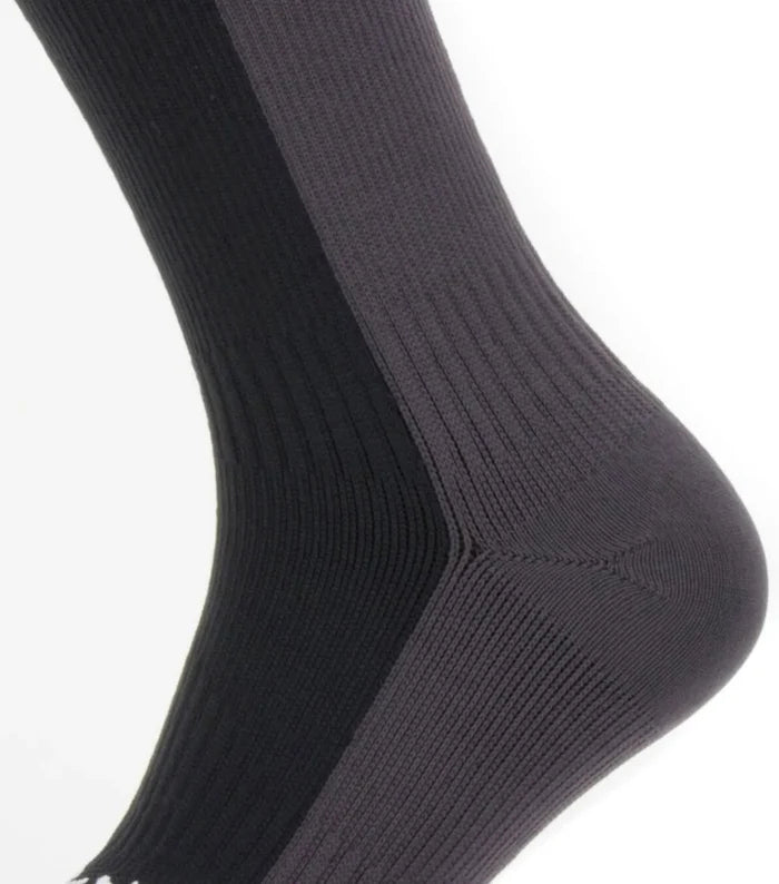 Sealskinz Waterproof Cold Weather Knee Length Socks - Black / Grey - Small