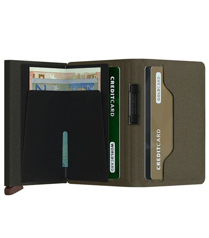 Holds 6 extra cards, banknotes and business cards