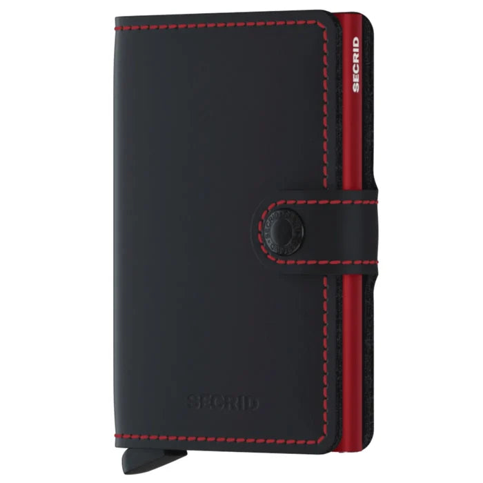 Secrid Miniwallet Compact RFID Wallet - Matte Black / Red